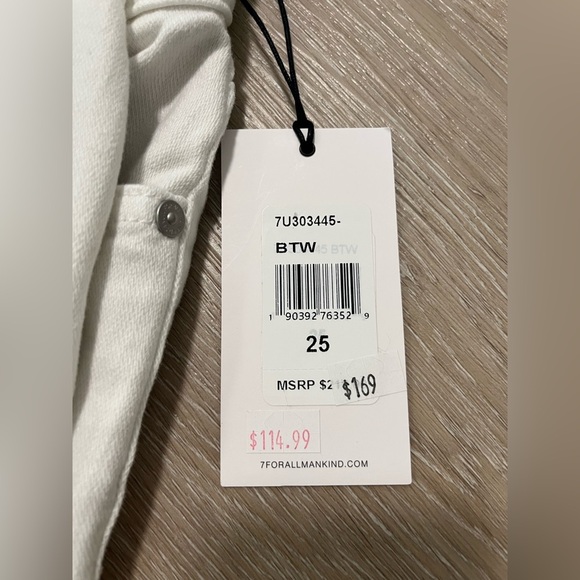 7 For All Mankind White Crop Josefina Jeans size 25 - Picture 2 of 12